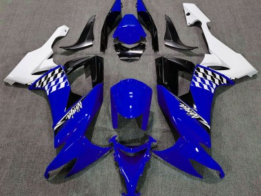 Bleu Brillant & Blanc 2008-2010 Kawasaki ZX10R Carénage Moto
