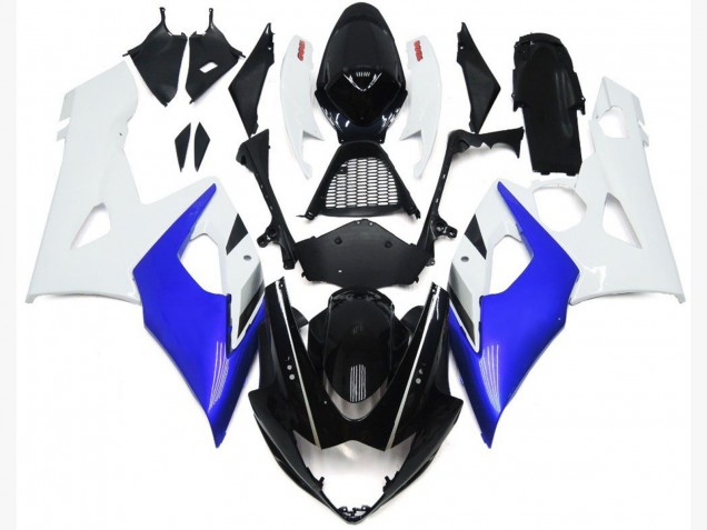 Bleu Brillant & Blanc Brillant 2005-2006 Suzuki GSXR 1000 Carénage Moto Bleu Brillant & Blanc Brillant 2005-2006 Suzuki GSXR 1000 Carénage Moto