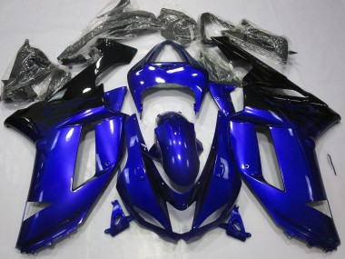 Bleu Brillant & Noir 2007-2008 Kawasaki ZX6R Carénage Moto