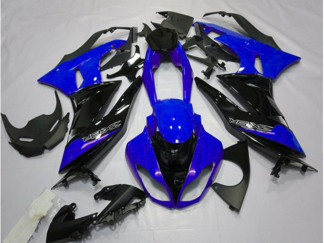Bleu Brillant & Noir 2009-2012 Kawasaki ZX6R Carénage Moto Bleu Brillant & Noir 2009-2012 Kawasaki ZX6R Carénage Moto