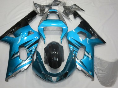 Bleu Clair & Argent 2001-2003 Suzuki GSXR 600-750 Carénage Moto