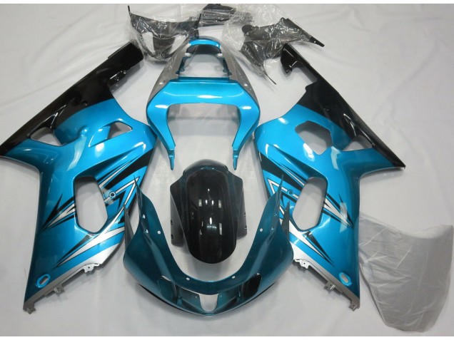 Bleu Clair & Argent 2001-2003 Suzuki GSXR 600-750 Carénage Moto Bleu Clair & Argent 2001-2003 Suzuki GSXR 600-750 Carénage Moto