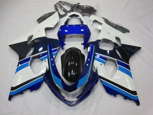 Bleu Clair Blanc & Noir 2004-2005 Suzuki GSXR 600-750 Carénage Moto Bleu Clair Blanc & Noir 2004-2005 Suzuki GSXR 600-750 Carénage Moto