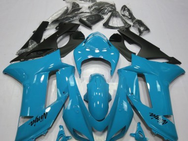 Bleu Clair Brillant 2007-2008 Kawasaki ZX6R Carénage Moto