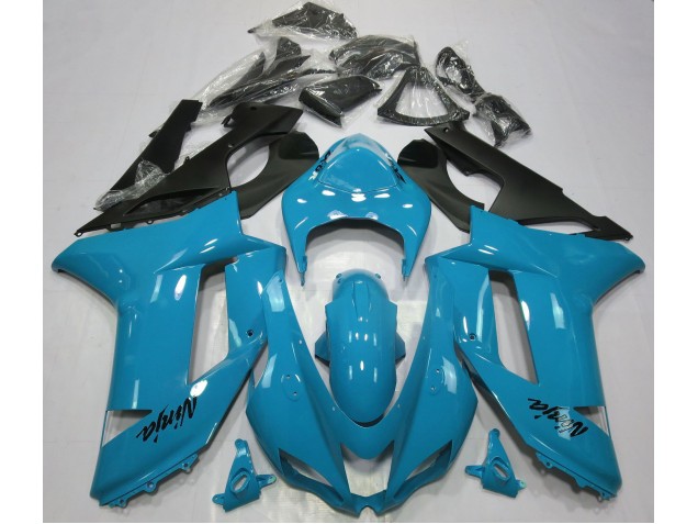 Bleu Clair Brillant 2007-2008 Kawasaki ZX6R Carénage Moto Bleu Clair Brillant 2007-2008 Kawasaki ZX6R Carénage Moto