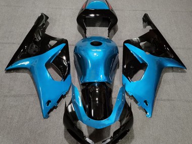 Bleu Clair Brillant & Noir 2001-2003 Suzuki GSXR 600-750 Carénage Moto