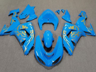 Bleu Clair & Or 2006-2007 Kawasaki ZX10R Carénage Moto