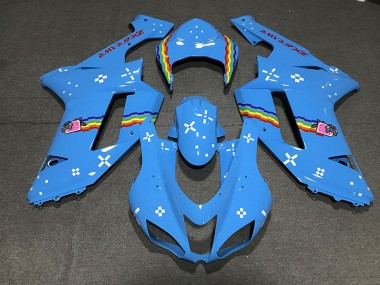 Bleu Clair Personnalisé 2007-2008 Kawasaki ZX6R Carénage Moto
