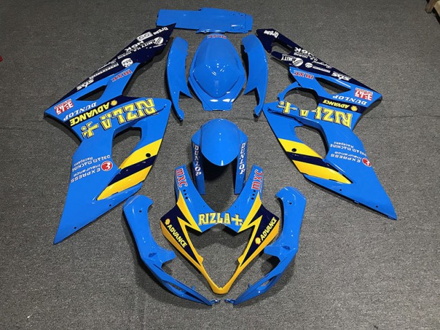 Bleu Clair Rizla 2005-2006 Suzuki GSXR 1000 Carénage Moto Bleu Clair Rizla 2005-2006 Suzuki GSXR 1000 Carénage Moto