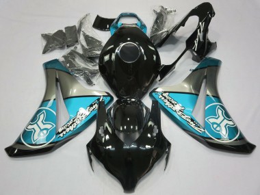 Bleu Clair Sur Noir Personnalisé 2008-2011 Honda CBR1000RR Carénage Moto