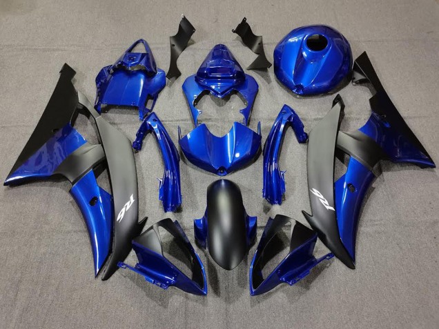 Bleu Foncé & Noir Mat 2008-2016 Yamaha R6 Carénage Moto Bleu Foncé & Noir Mat 2008-2016 Yamaha R6 Carénage Moto