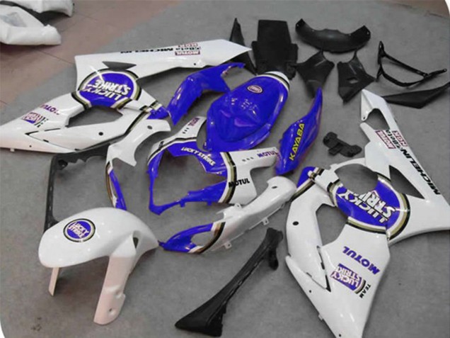 Bleu Lucky Strike 2005-2006 Suzuki GSXR 1000 Carénage Moto Bleu Lucky Strike 2005-2006 Suzuki GSXR 1000 Carénage Moto