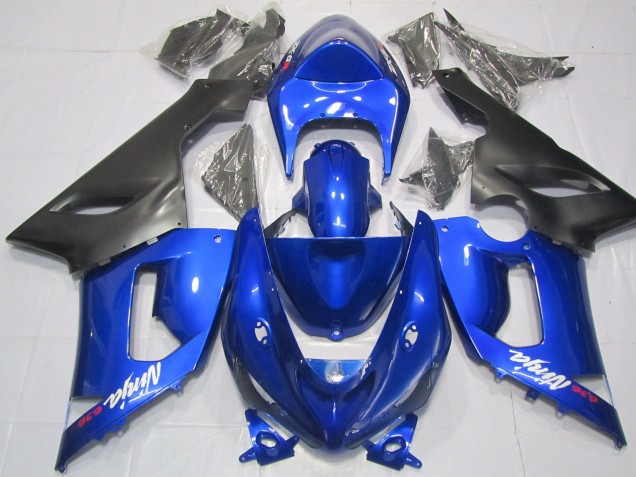 Bleu & Noir 2005-2006 Kawasaki ZX6R Carénage Moto Bleu & Noir 2005-2006 Kawasaki ZX6R Carénage Moto