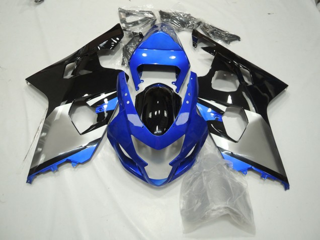Bleu Noir & Argent 2004-2005 Suzuki GSXR 600-750 Carénage Moto Bleu Noir & Argent 2004-2005 Suzuki GSXR 600-750 Carénage Moto