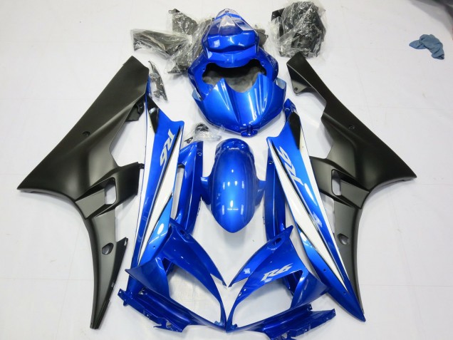 Bleu Noir Mat 2006-2007 Yamaha R6 Carénage Moto Bleu Noir Mat 2006-2007 Yamaha R6 Carénage Moto