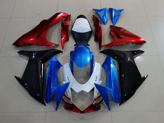 Bleu / Noir / Rouge 2011-2024 Suzuki GSXR 600-750 Carénage Moto Bleu / Noir / Rouge 2011-2024 Suzuki GSXR 600-750 Carénage Moto
