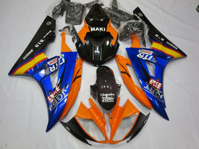 Bleu Orange 2006-2007 Yamaha R6 Carénage Moto Bleu Orange 2006-2007 Yamaha R6 Carénage Moto