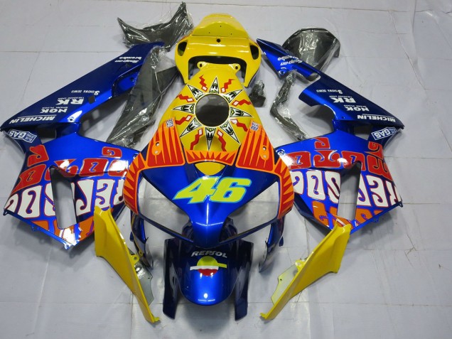 Bleu Personnalisé Rossi 2005-2006 Honda CBR600RR Carénage Moto Bleu Personnalisé Rossi 2005-2006 Honda CBR600RR Carénage Moto