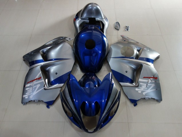 Bleu Profond & Argent 1997-2007 Suzuki GSXR 1300 Carénage Moto Bleu Profond & Argent 1997-2007 Suzuki GSXR 1300 Carénage Moto