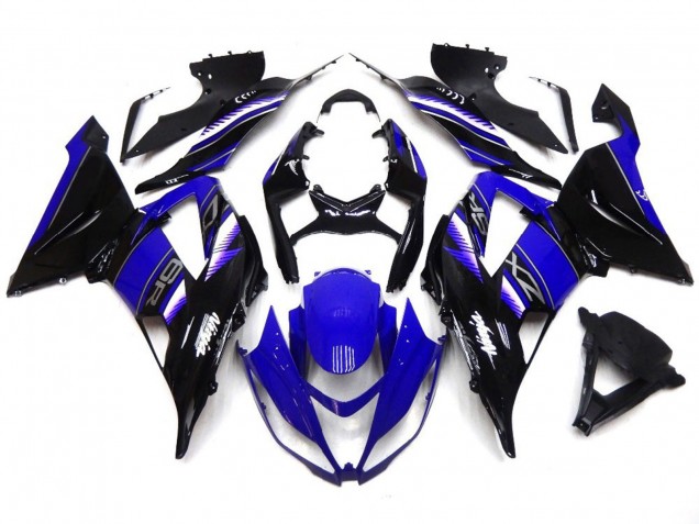 Bleu Profond & Noir Vibrants 2013-2018 Kawasaki ZX6R Carénage Moto Bleu Profond & Noir Vibrants 2013-2018 Kawasaki ZX6R Carénage Moto
