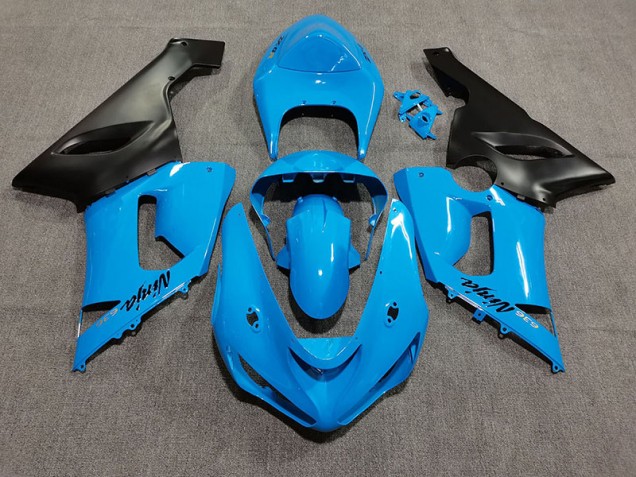 Bleu Vif 2005-2006 Kawasaki ZX6R Carénage Moto Bleu Vif 2005-2006 Kawasaki ZX6R Carénage Moto