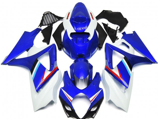 Brillant Bleu & Blanc 2007-2008 Suzuki GSXR 1000 Carénage Moto Brillant Bleu & Blanc 2007-2008 Suzuki GSXR 1000 Carénage Moto