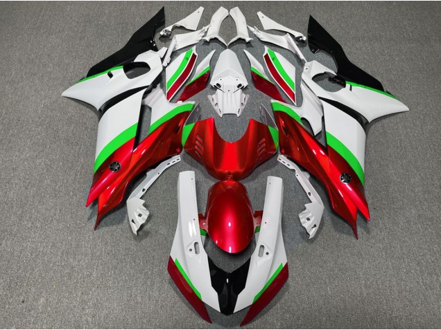 Brillant Rouge & Vert 2017-2021 Yamaha R6 Carénage Moto Brillant Rouge & Vert 2017-2021 Yamaha R6 Carénage Moto