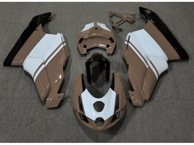 Brun Brillant & Blanc 2003-2004 Ducati 749 999 Carénage Moto