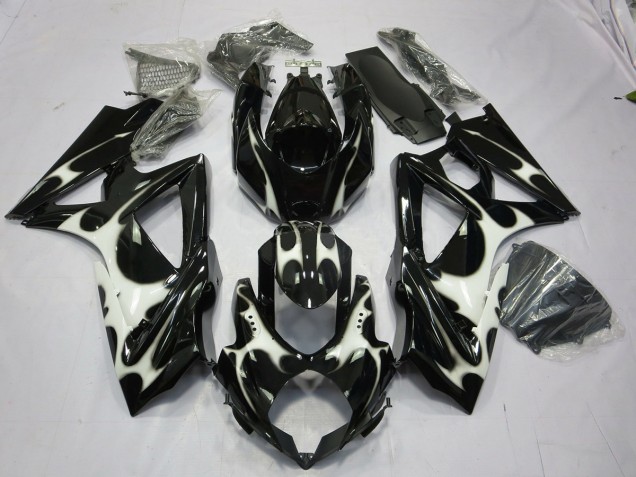 Conception Noir & Blanc 2008-2010 Suzuki GSXR 600-750 Carénage Moto Conception Noir & Blanc 2008-2010 Suzuki GSXR 600-750 Carénage Moto