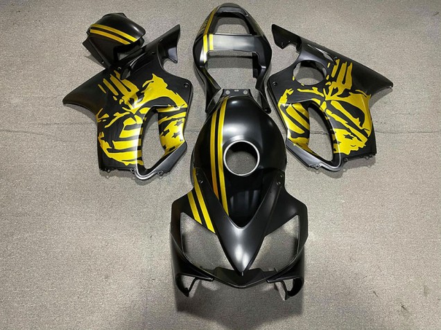 Crane Noir Mat & Doré 2001-2003 Honda CBR600 F4i Carénage Moto Crane Noir Mat & Doré 2001-2003 Honda CBR600 F4i Carénage Moto