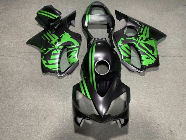 Crane Noir Mat & Vert 2001-2003 Honda CBR600 F4i Carénage Moto