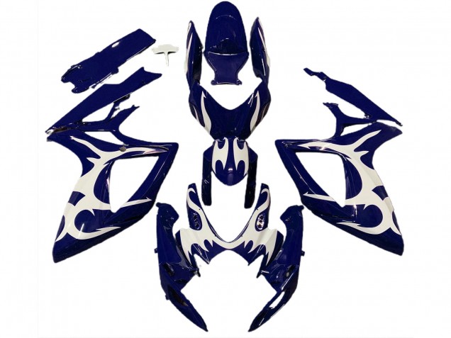 Design Bleu Foncé & Blanc 2006-2007 Suzuki GSXR 600-750 Carénage Moto Design Bleu Foncé & Blanc 2006-2007 Suzuki GSXR 600-750 Carénage Moto