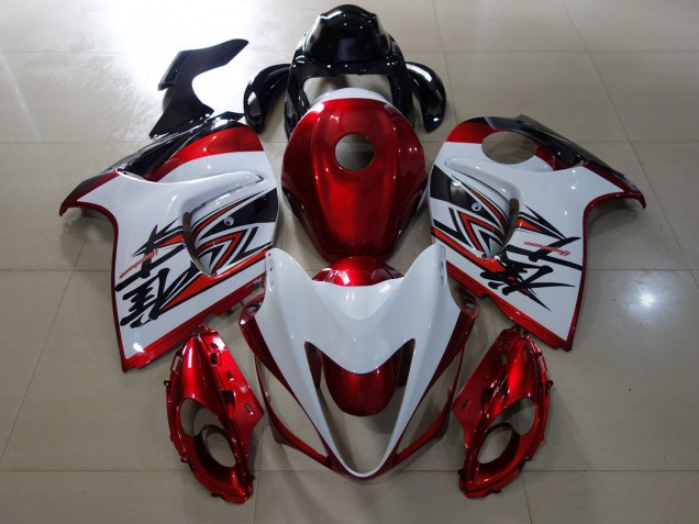 Design Rouge Brillant & Blanc 2008-2020 Suzuki GSXR 1300 Carénage Moto Design Rouge Brillant & Blanc 2008-2020 Suzuki GSXR 1300 Carénage Moto