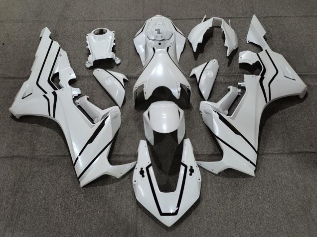 Doublure Blanc Nacré & Noir 2017-2023 Honda CBR1000RR Carénage Moto Doublure Blanc Nacré & Noir 2017-2023 Honda CBR1000RR Carénage Moto