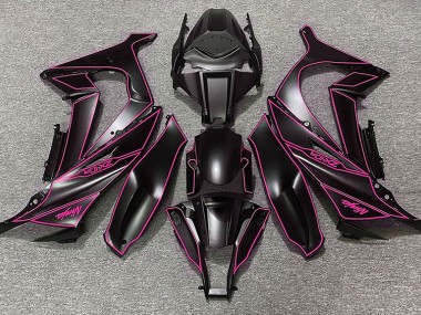 Doublure Noir Mat & Rose 2011-2015 Kawasaki ZX10R Carénage Moto