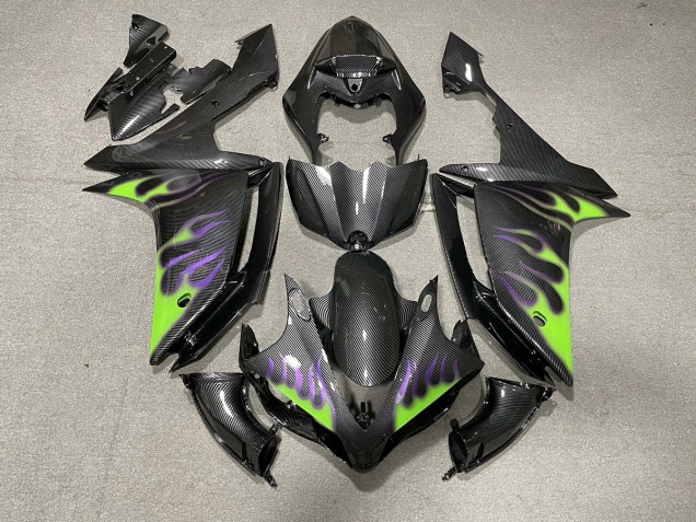 Fibre De Carbone Style Avec Des Flammes 2007-2008 Yamaha R1 Carénage Moto Fibre De Carbone Style Avec Des Flammes 2007-2008 Yamaha R1 Carénage Moto