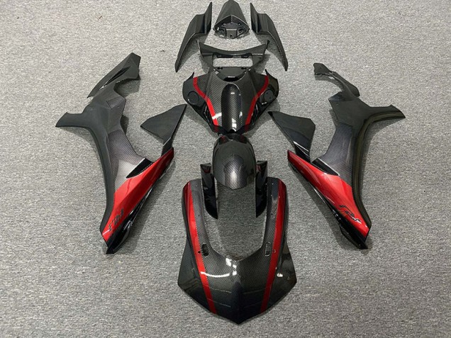 Fibre De Carbone Style & Rouge 2015-2019 Yamaha R1 Carénage Moto Fibre De Carbone Style & Rouge 2015-2019 Yamaha R1 Carénage Moto