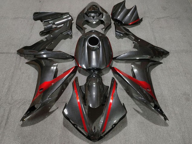 Fibre De Carbone Style W Rouge 2004-2006 Yamaha R1 Carénage Moto Fibre De Carbone Style W Rouge 2004-2006 Yamaha R1 Carénage Moto