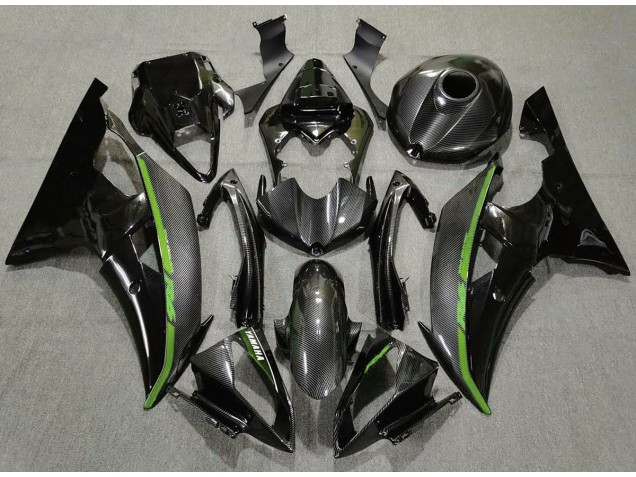 Fibre De Carbone & Vert 2008-2016 Yamaha R6 Carénage Moto Fibre De Carbone & Vert 2008-2016 Yamaha R6 Carénage Moto