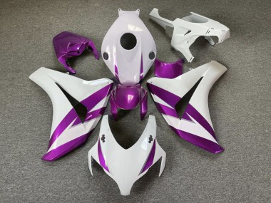 Garniture Blanc Brillant & Violet 2008-2011 Honda CBR1000RR Carénage Moto