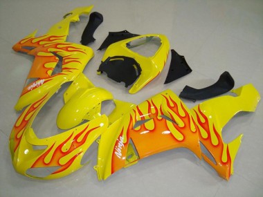 Giallo Arancione Fiamma 2006-2007 Kawasaki ZX10R Carénage Moto