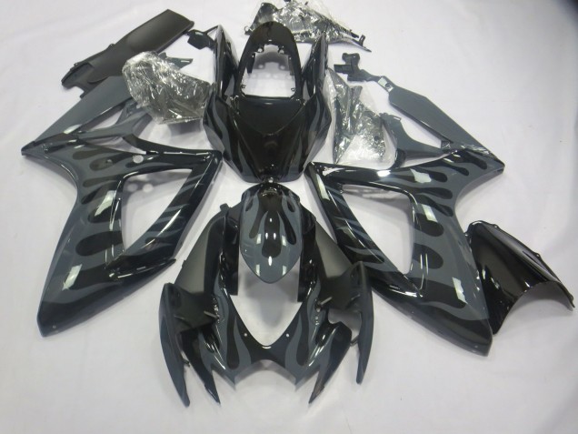 Gris Flamme 2006-2007 Suzuki GSXR 600-750 Carénage Moto Gris Flamme 2006-2007 Suzuki GSXR 600-750 Carénage Moto