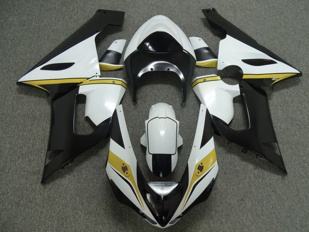 Jaune Blanc & Noir 2005-2006 Kawasaki ZX6R Carénage Moto Jaune Blanc & Noir 2005-2006 Kawasaki ZX6R Carénage Moto