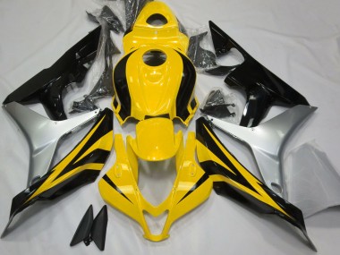 Jaune Brillant Argent & Noir 2007-2008 Honda CBR600RR Carénage Moto