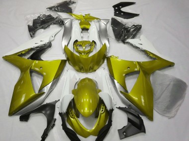 Jaune Brillant & Blanc 2009-2016 Suzuki GSXR 1000 Carénage Moto