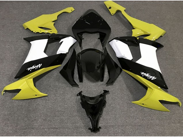 Jaune Brillant Noir & Blanc 2008-2010 Kawasaki ZX10R Carénage Moto Jaune Brillant Noir & Blanc 2008-2010 Kawasaki ZX10R Carénage Moto