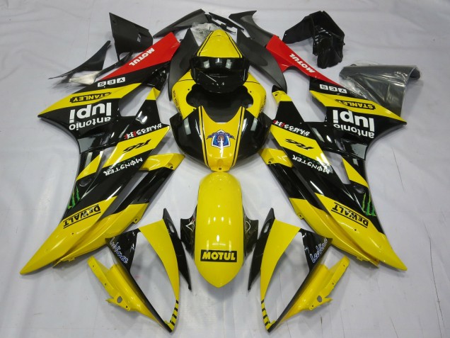 Jaune Motul 2006-2007 Yamaha R6 Carénage Moto Jaune Motul 2006-2007 Yamaha R6 Carénage Moto