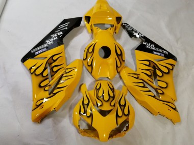Jaune Personnalisé Flamme 2012-2016 Honda CBR1000RR Carénage Moto
