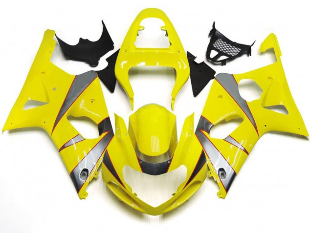 Kit R Jaune Brillant & Argent 2000-2002 Suzuki GSXR 1000 Carénage Moto Kit R Jaune Brillant & Argent 2000-2002 Suzuki GSXR 1000 Carénage Moto