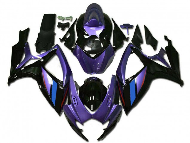 Carénages Moto Suzuki GSXR 600/750 2006-2007 - Violet Bleu Noir Brillant Bande
